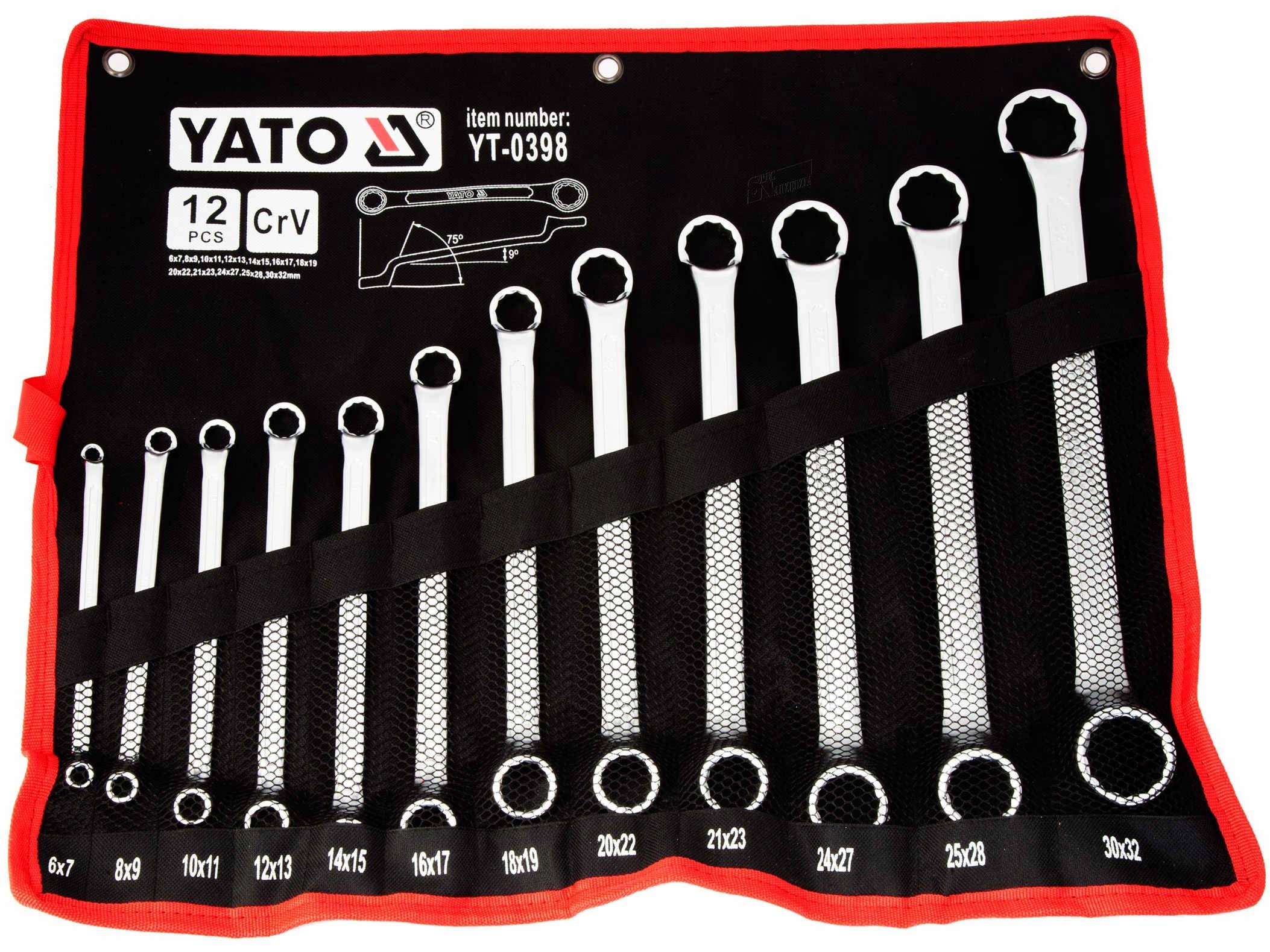 

Yato Klucze Oczkowe Odgięte 6-32mm Zestaw 12 Szt