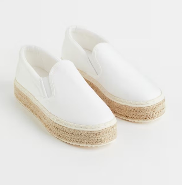 H&M ESPADRYLE SPORTOWE WSUWANE BIAŁE CASUAL 36 1Y7D