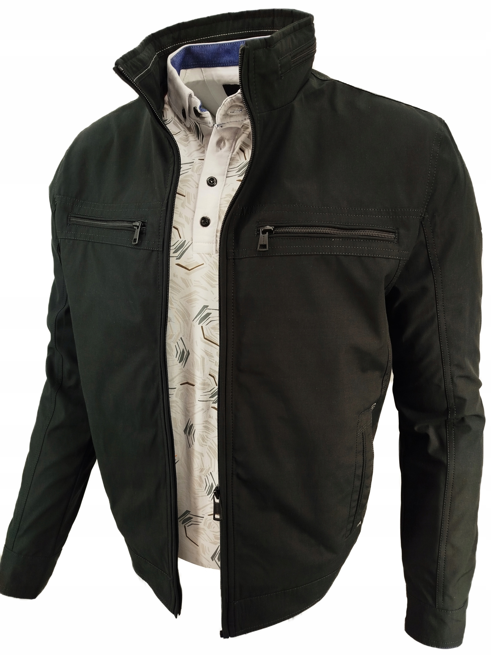 Pánská Přechodová Bunda Hladká Tmavá Rovná 2469 L