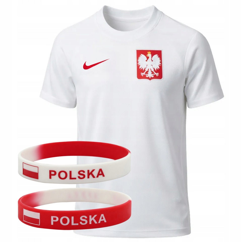 Nike Polska Koszulka Jr Kibica Reprezentacja Opaski Zestaw 147-158