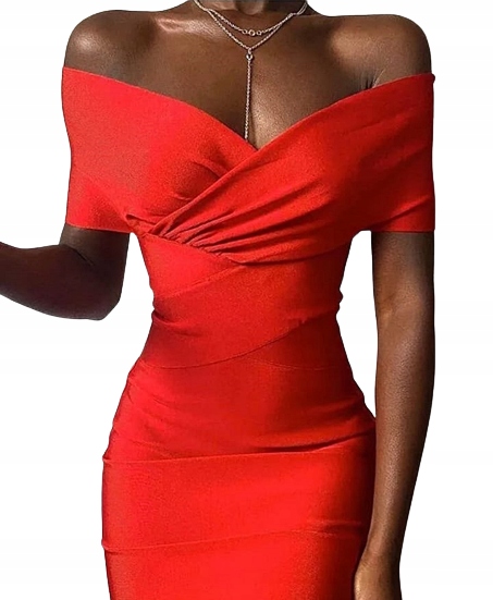 MD červená obvazová šaty sukně S/36