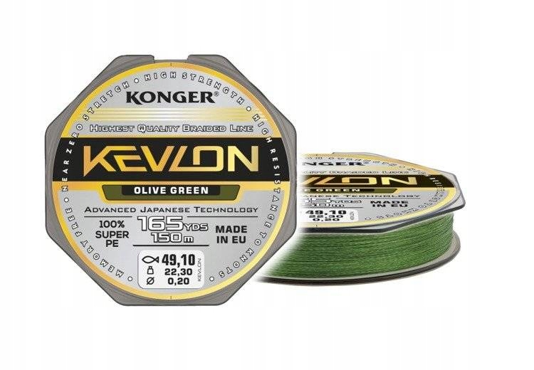 Plecionka Kevlon Olive Green X4 0,10/150m Konger