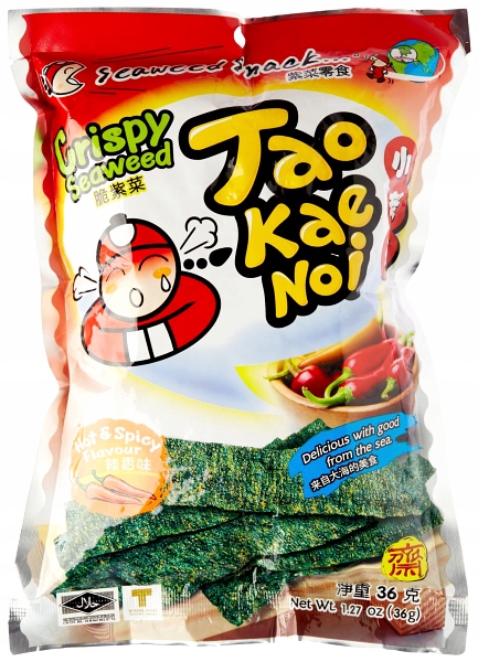 

Chipsy z wodorostów, nori na ostro 32g Tao Kae Noi