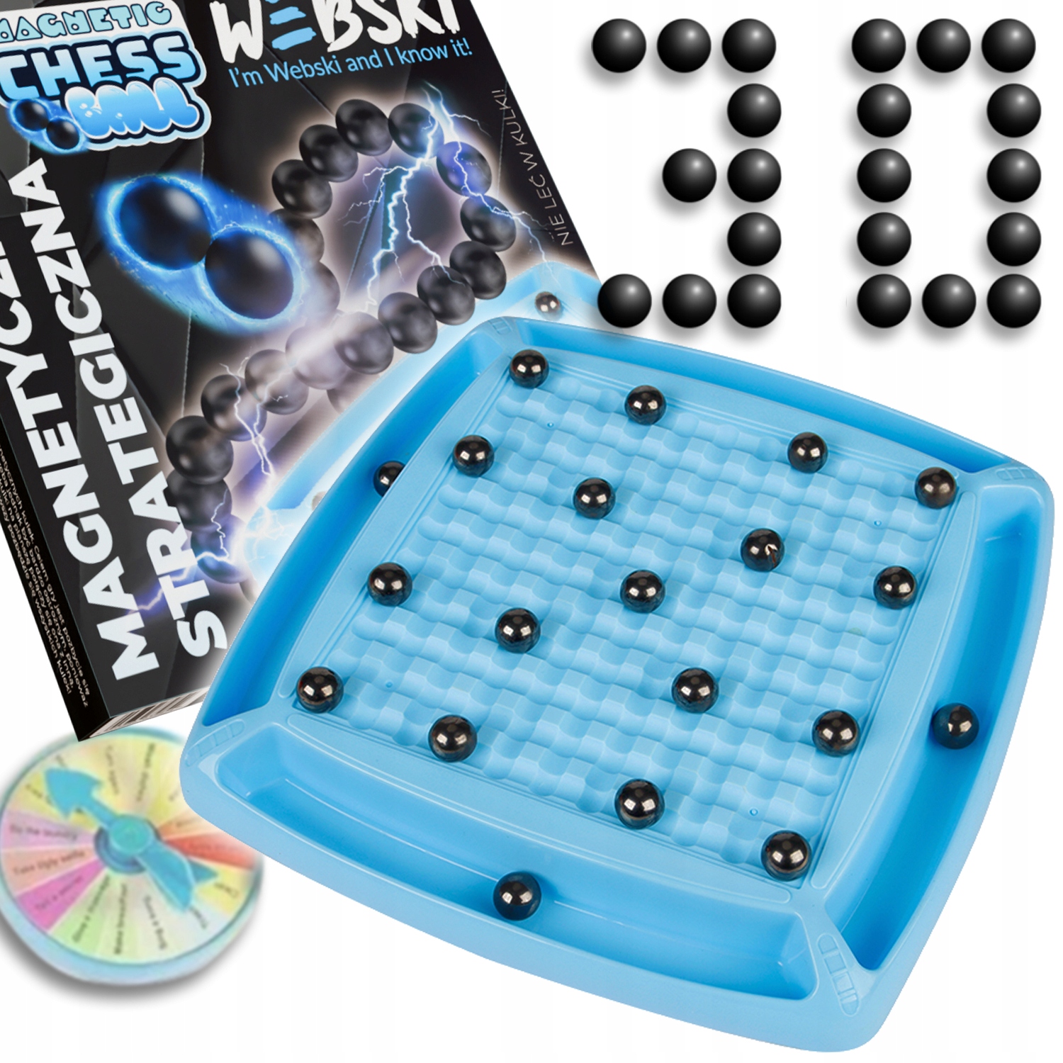 STRATEGICZNA GRA PLANSZOWA W SZACHY MAGNETYCZNE KULKI PUZZLE DLA DZIECI