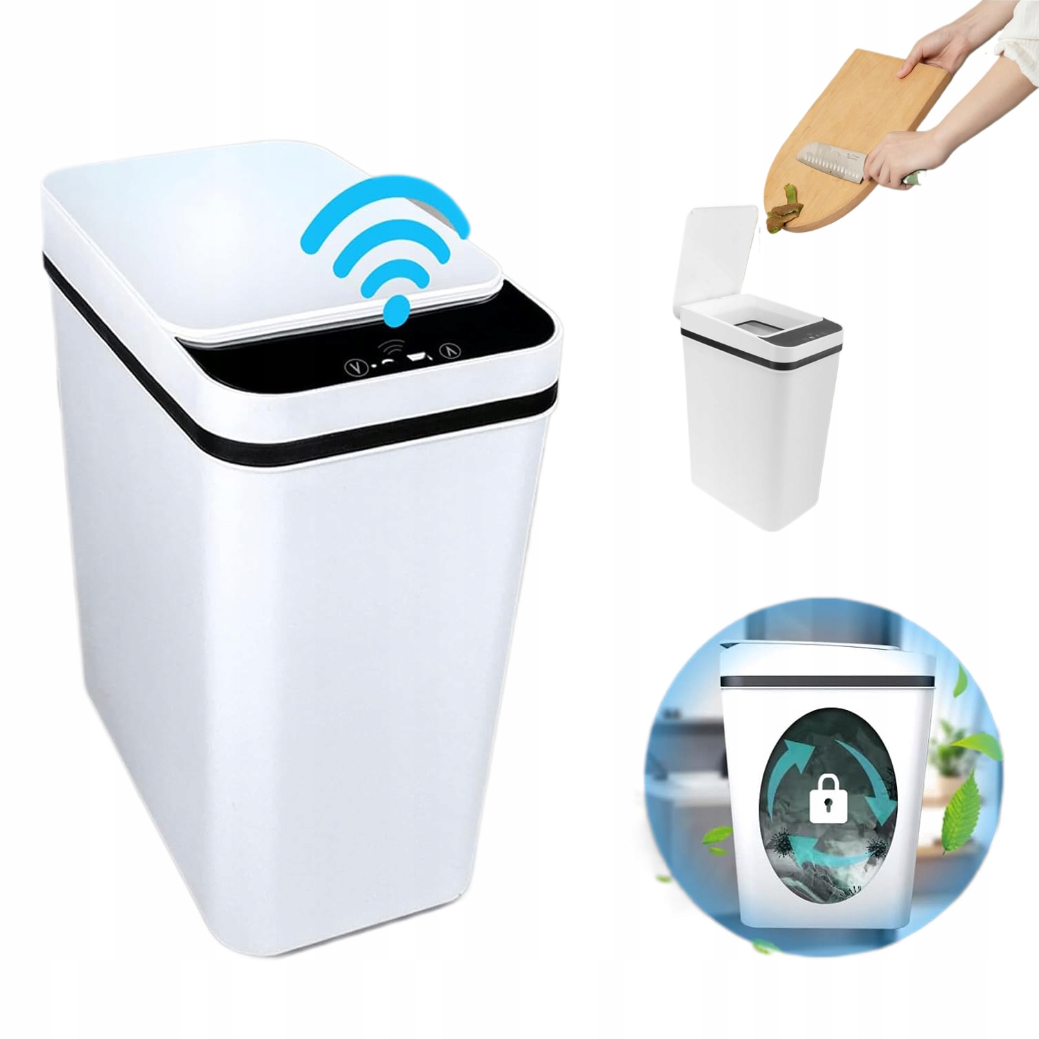 Odpadkový Koš Bez Dotyku 12 L Se Senzorem Do Koupelny/kanceláře, Vodotěsný