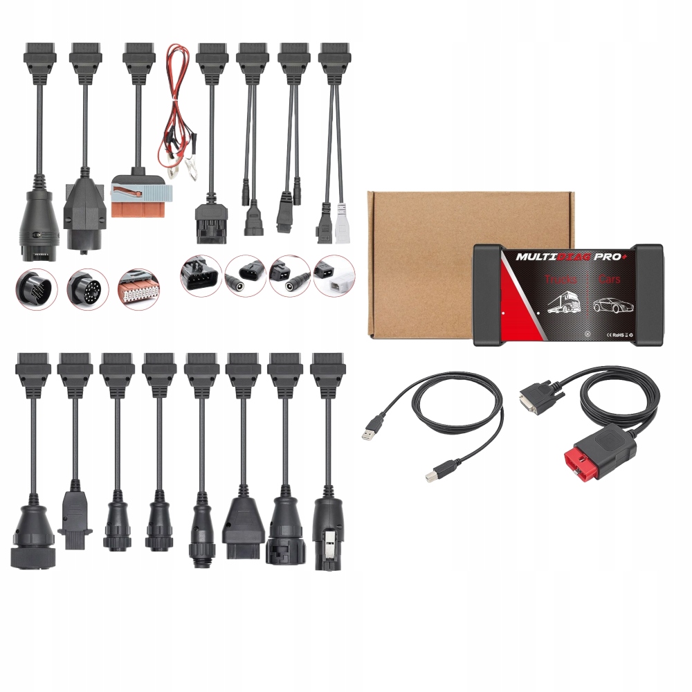 Diganostický tester rozhraní Multidiag Pro+ OBD2 16 automobilových kabelů
