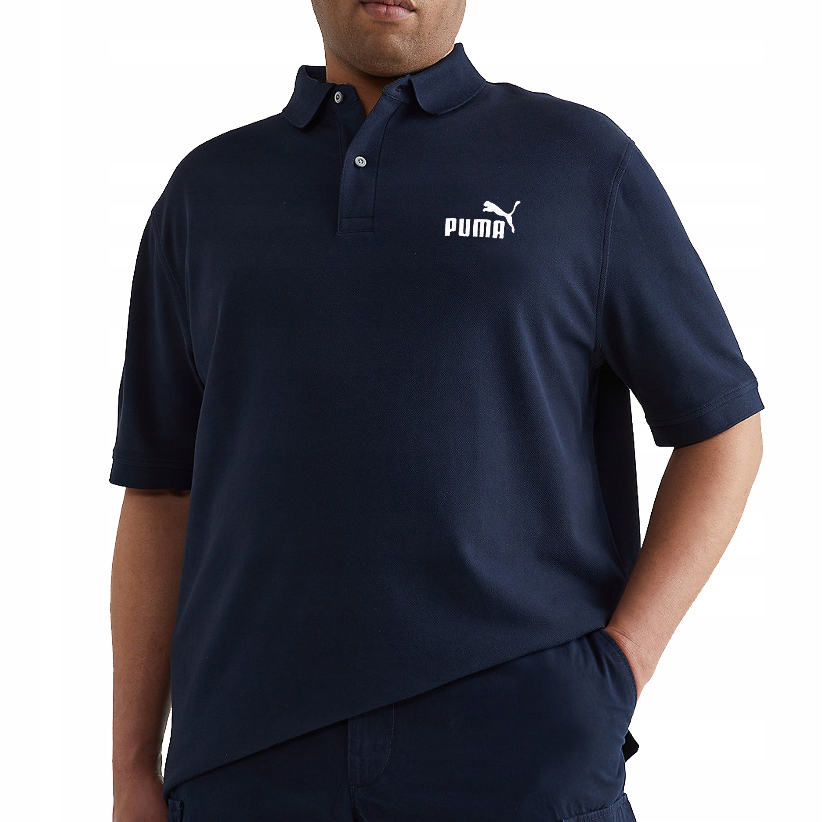 

Puma t-shirt polo granatowy męski plus size 5XL