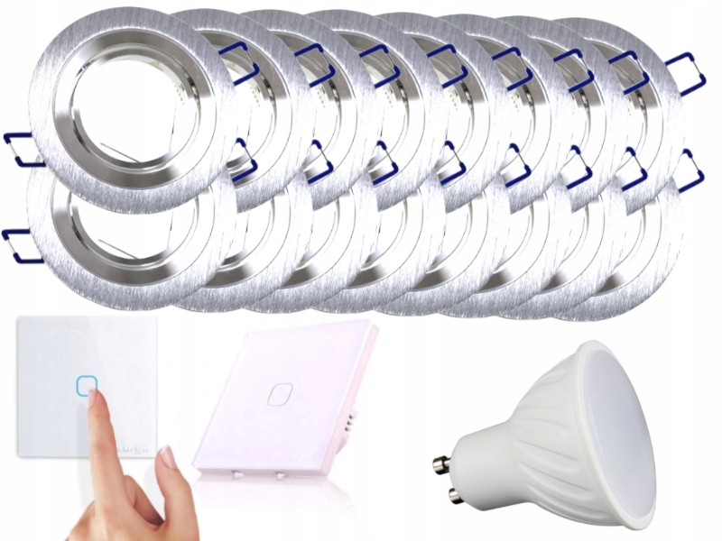 Sada Halogenová Led objímka 16x Vypínač Žárovky