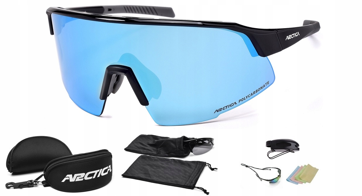 Cyklistické brýle Arctica S-340C modré zrcadlové Revo UV400 sportovní