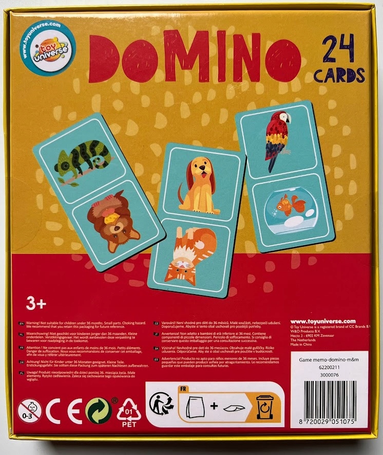 Gra logiczna DOMINO EDUKACYJNA 24 KARTY 3+ Wydawca inny