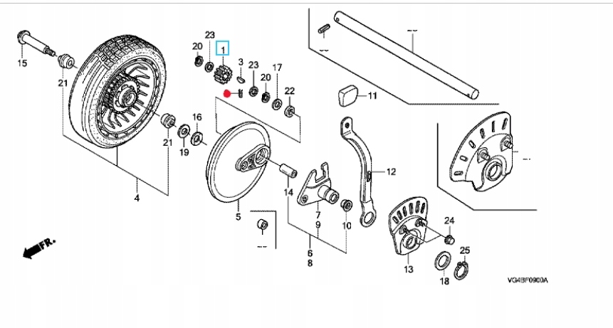 Oryginalna sprężyna zębatki napędowej kosiarki Honda HRB / HRS / HRZ Marka Honda