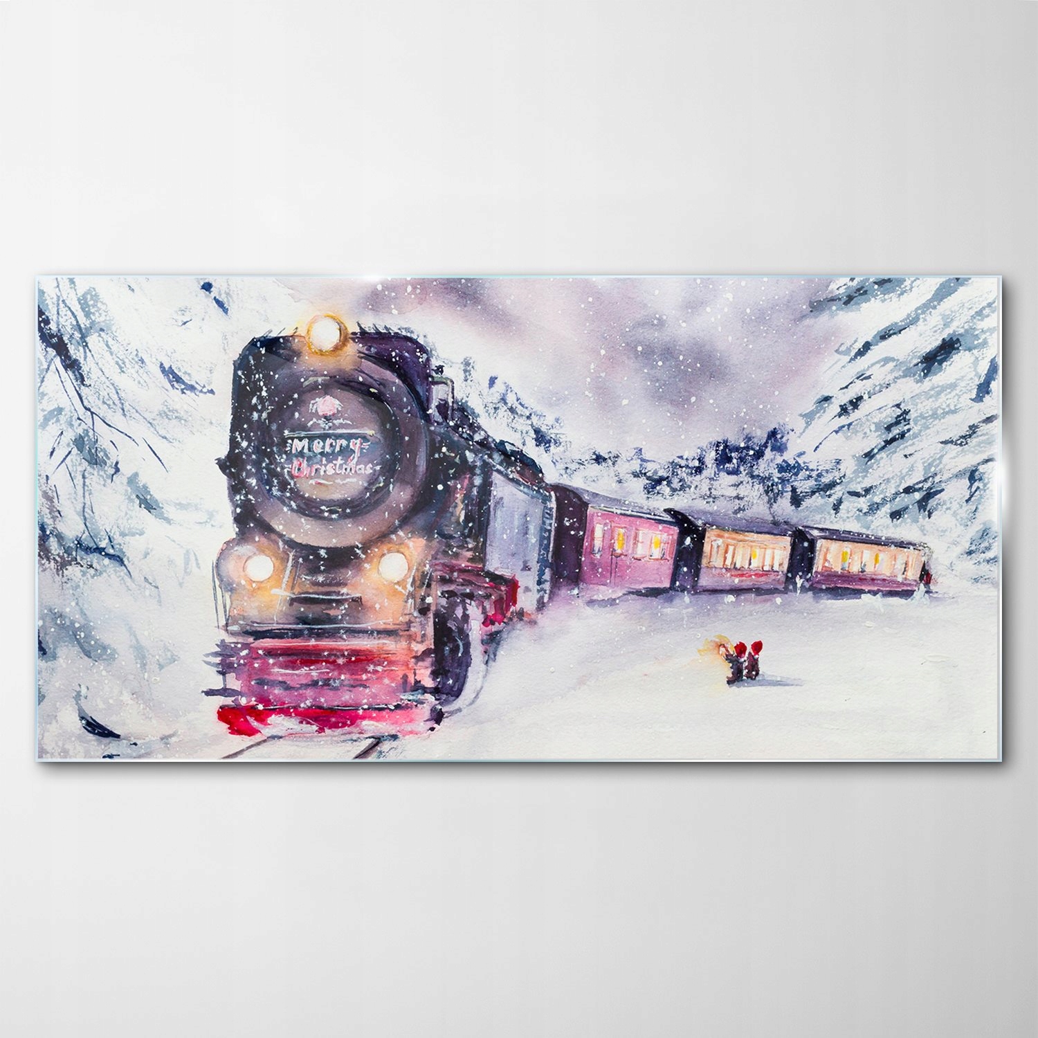 Obraz Sklenený Dekor Vlak Sneh Krajina 140x70