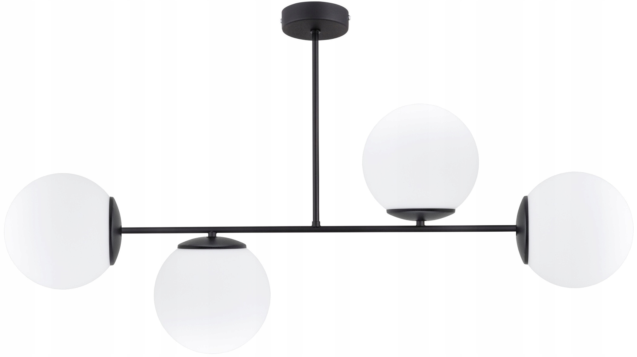 Lampa Wisząca Sufitowa Żyrandol Czarna Białe Kule Milo Led E27
