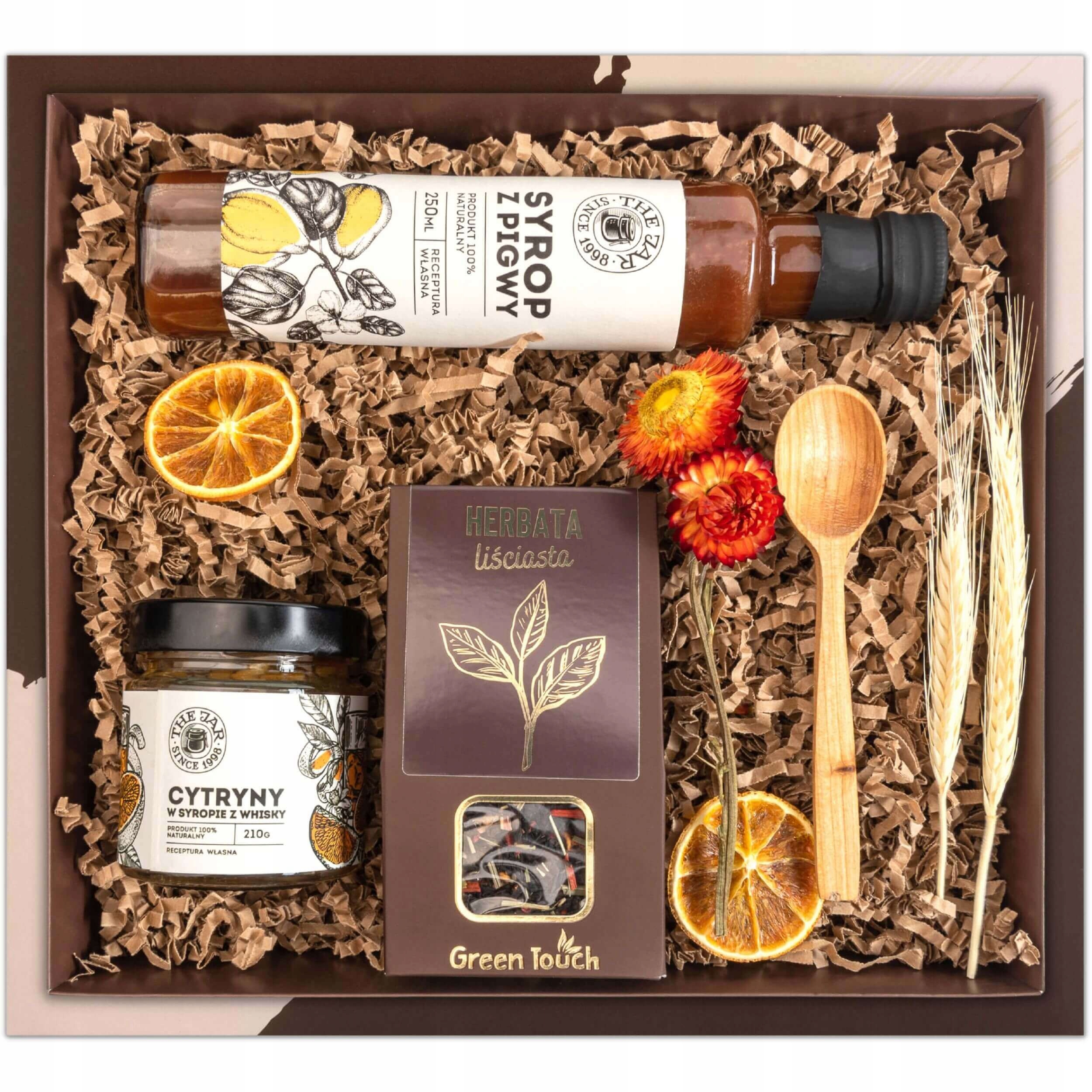 Levně Dárkový koš Set v krabičce čaj sirup box