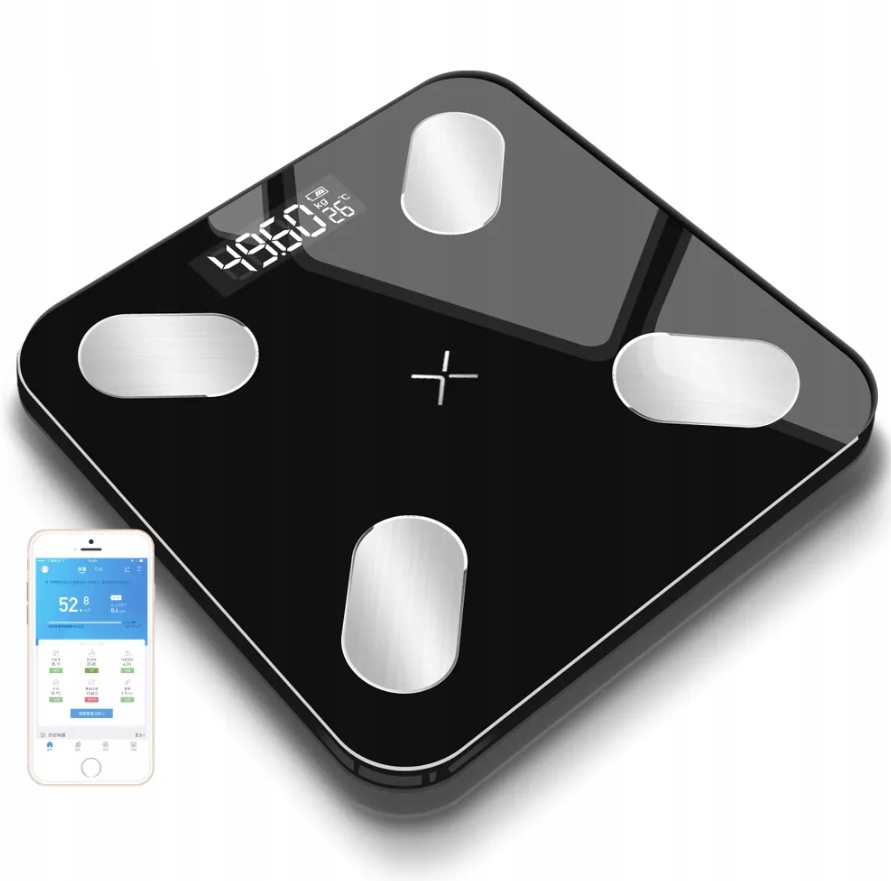 WAGA ŁAZIENKOWA ANALITYCZNA SLIM 180KG SMART+ 25w1 ANDROID iOS PRECYZYJNA Model SMART 25w1