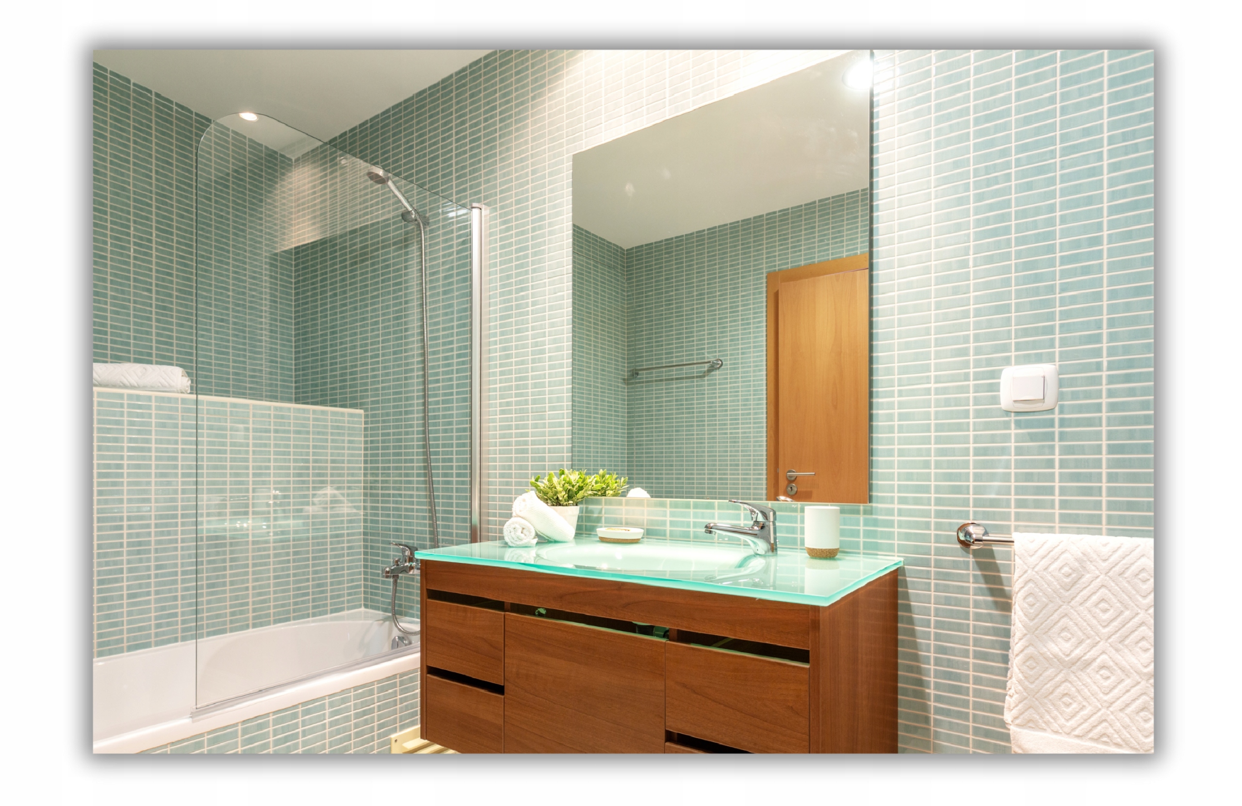 Lustro Srebrne Klasyczne Bezramowe 55x55 CM Szlifowane