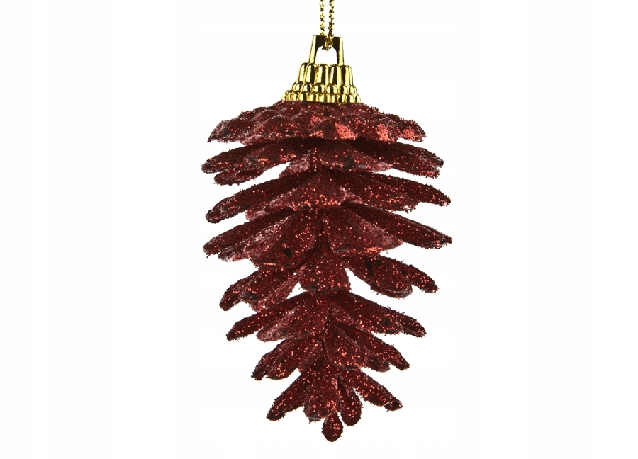 

6x Ozdoba świąteczna szyszka czerwona