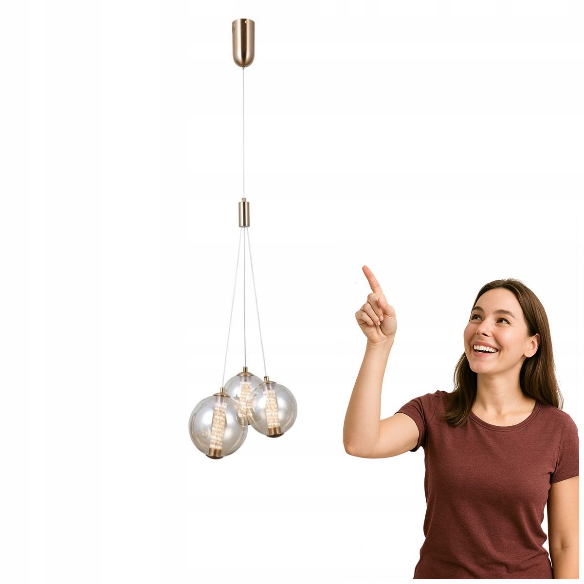 Závěsná Led lampa Butero PND-34359-3-HBR-AMB Italux