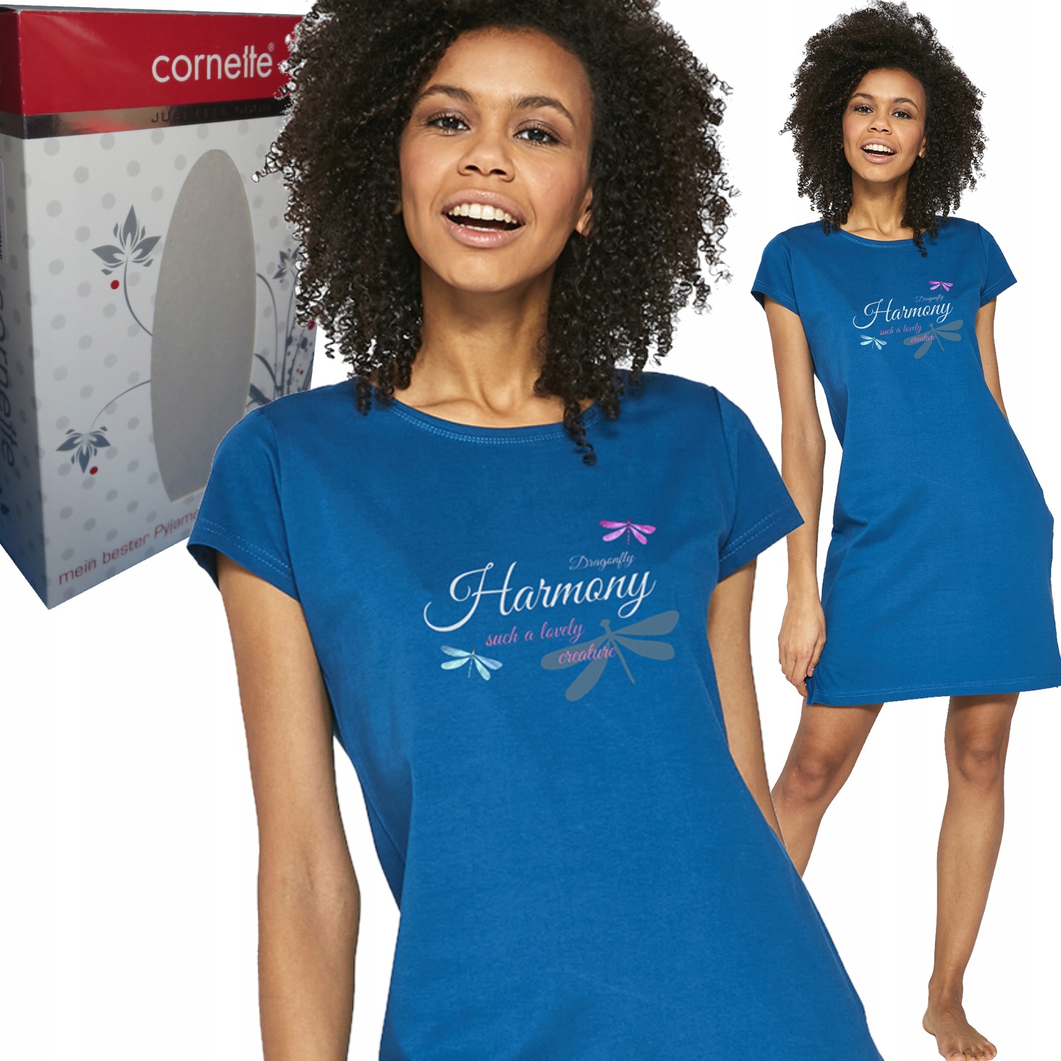 

Cornette koszula damska 612/207 Harmony 2 ważki