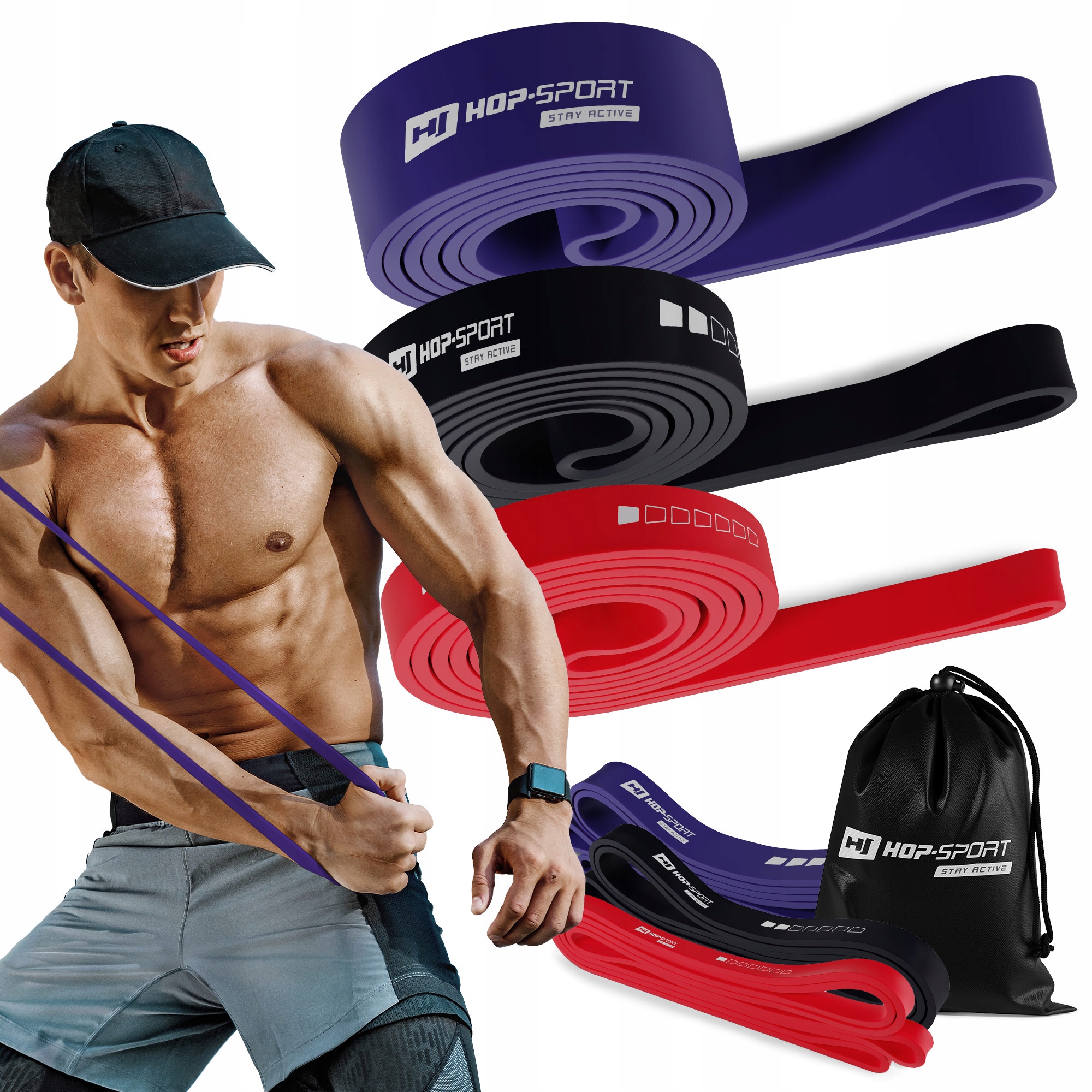 

Zestaw 3 gum oporowych 7-39 kg taśmy power band