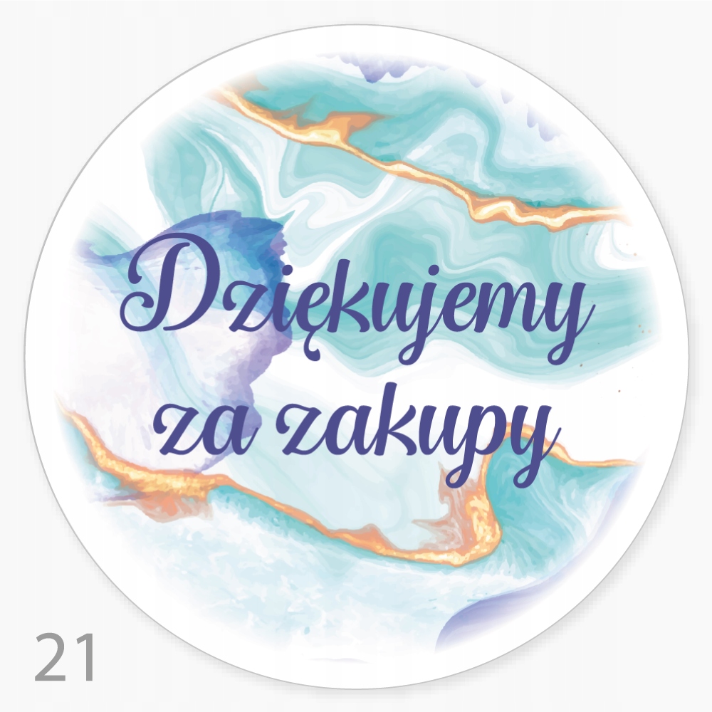 

Etykieta, naklejka Dziękuję Za Zakupy 55mm 100szt