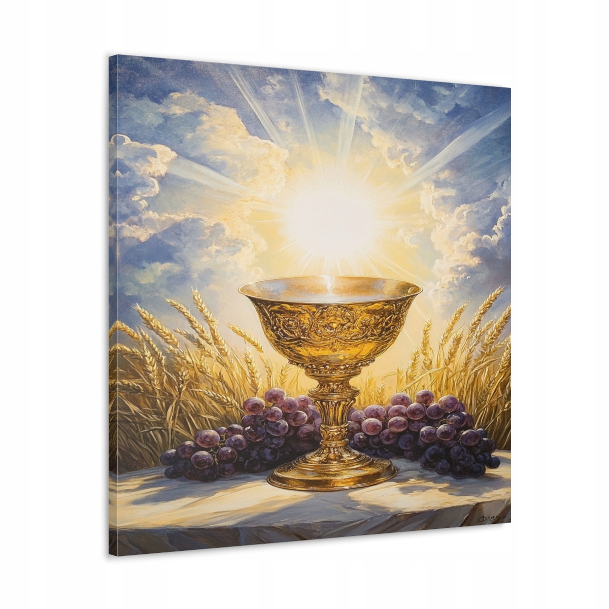 Náboženský obraz Eucharistie Tělo A Krev Krista, olejomalba 70x70