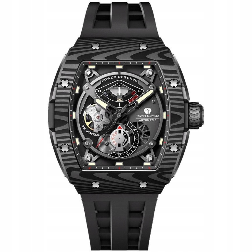 Pánské Hodinky Tsar Bomba TB8210CFII-01 černý pásek