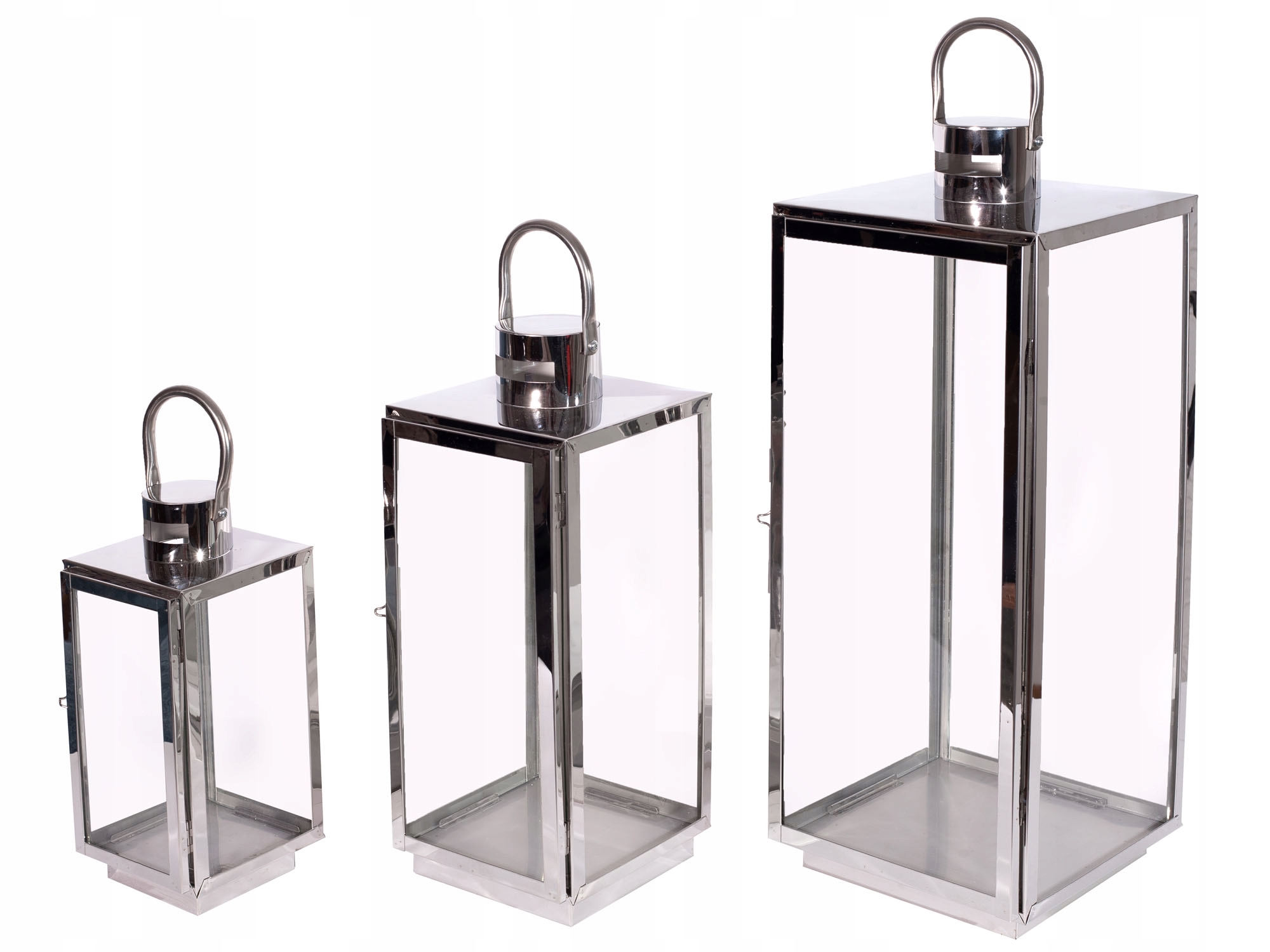 LAMPIONY ŚWIECZNIK STAL GLAMOUR CHROM XXL 56 42 30 Marka inna