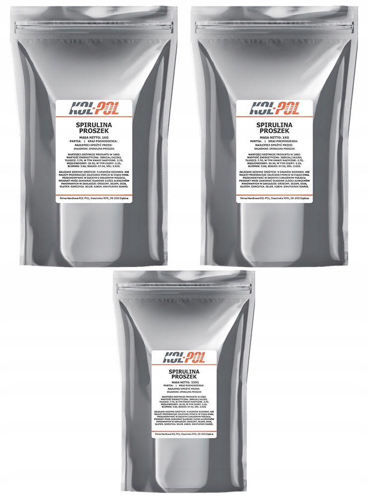Spirulina Proszek 2,5kg Algi morskie w proszku naturalna jakość Kol-Pol