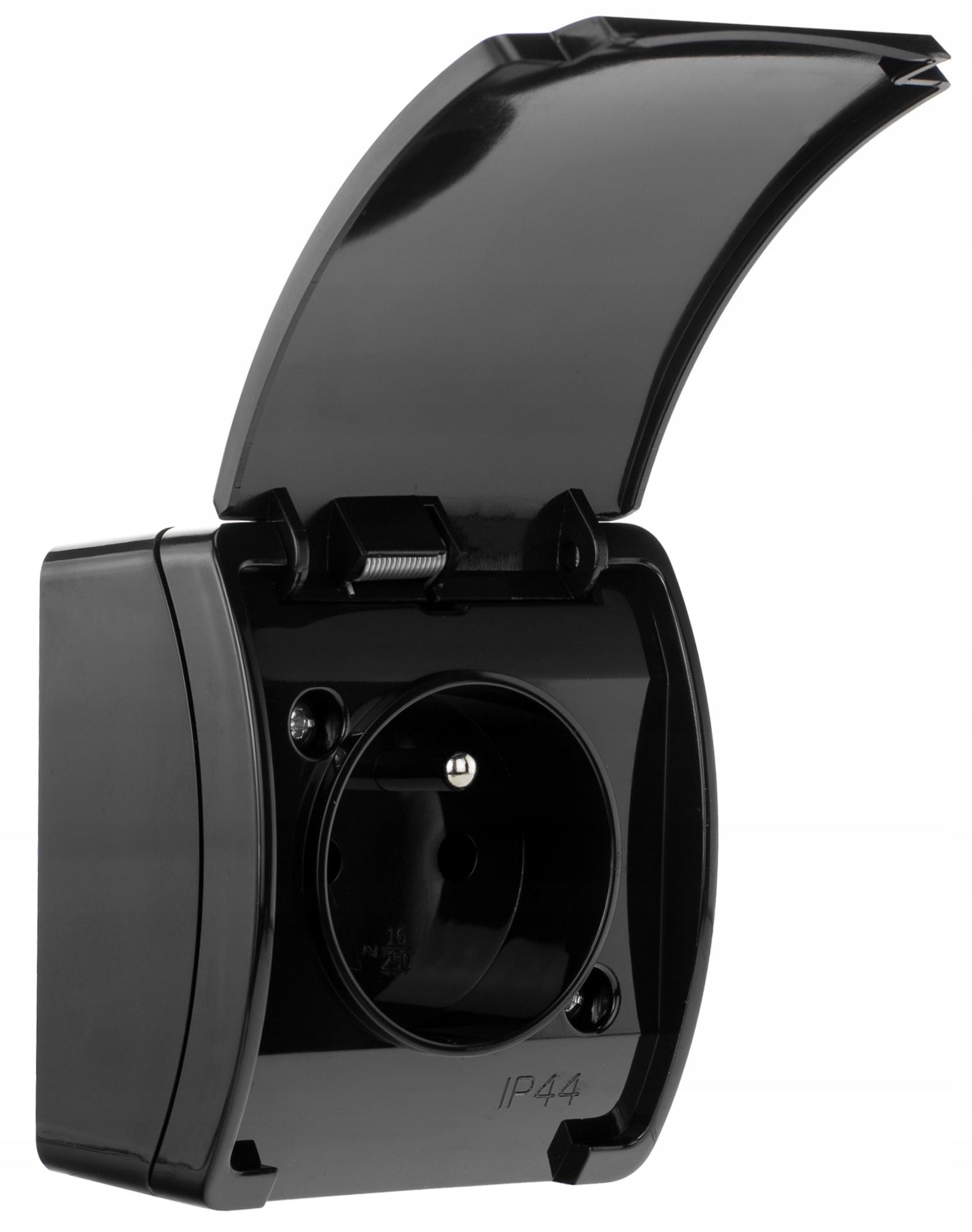 

Gniazdo Pojedyncze Natynkowe Hermetyczne Czarne