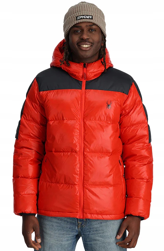 Kurtka Spyder Męska Zimowa Z Kapturem Puchowa Windom Down Jacket Ciepła M