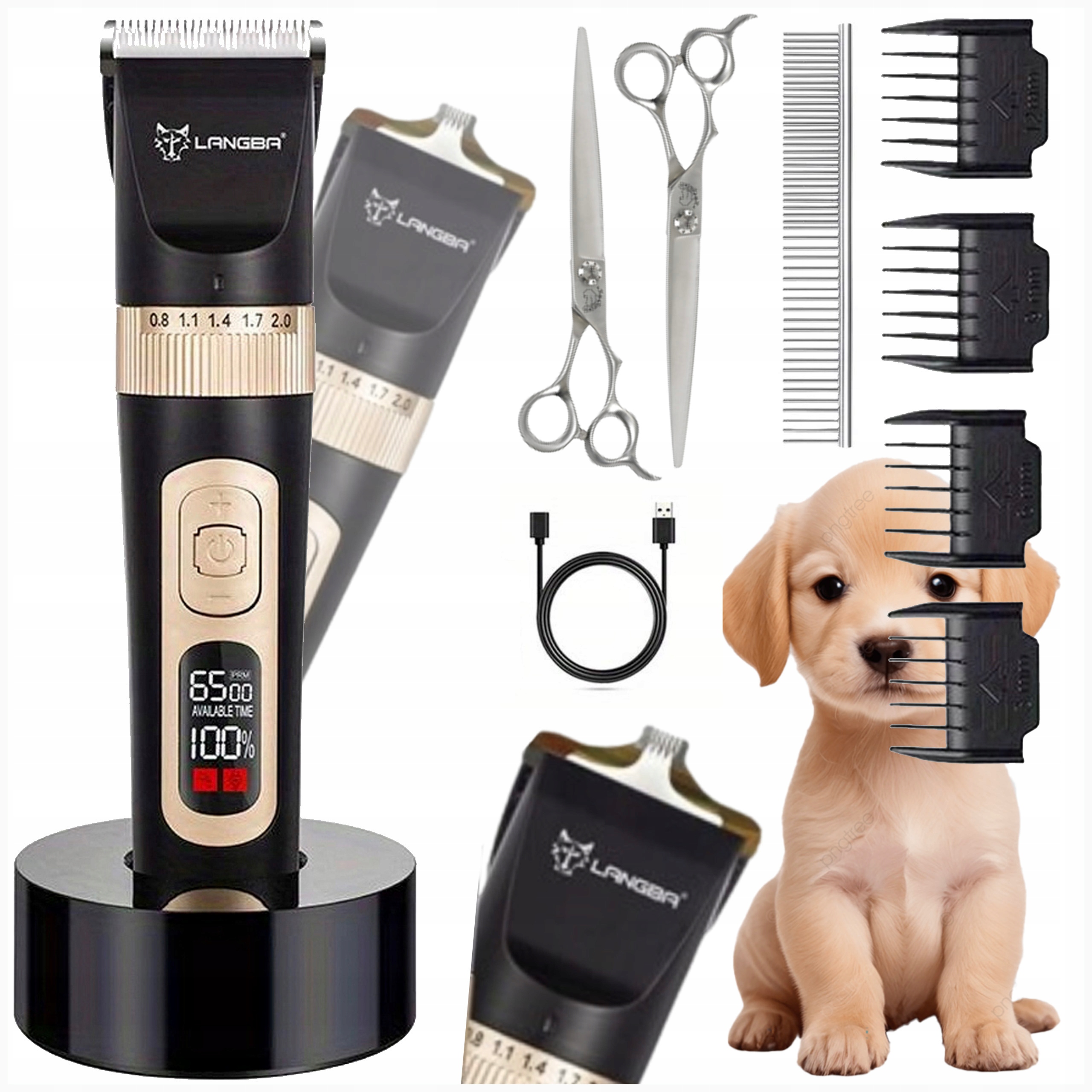 Levně Profesionální zastřihovač psů Bezpečný zastřihovač pro psa Langba