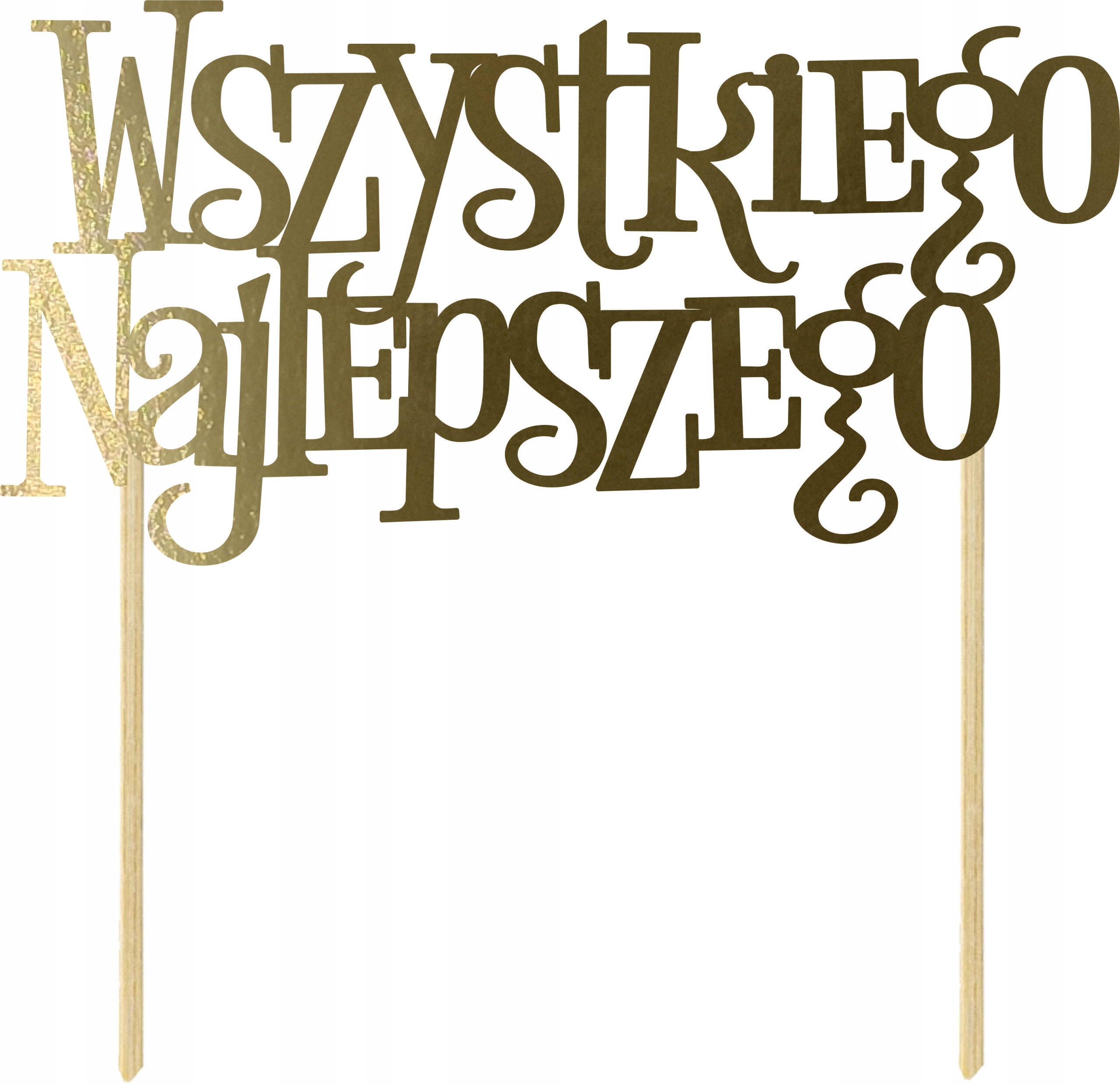 

Topper Tort Wszystkiego Najlepszego Złote Lustro