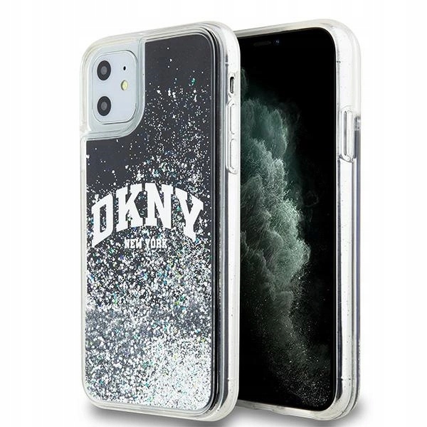 Pouzdro pouzdra kryt Dkny Liquid Glitter Big Logo pro iPhone 11 Xr černé