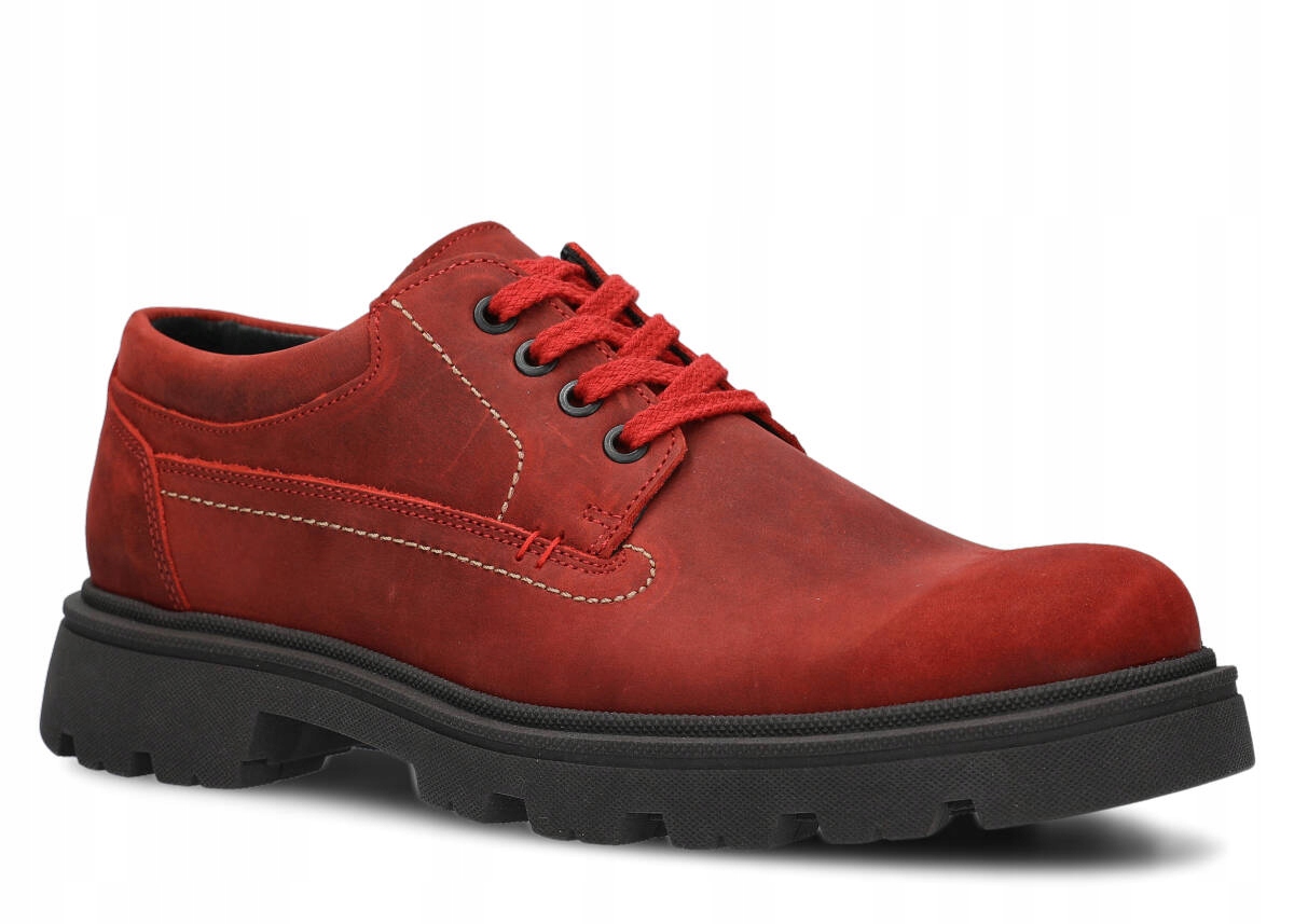 Pánské Kožené Polobotky Červené Nagaba 475 Trapery, Polské, Pohodlné -42