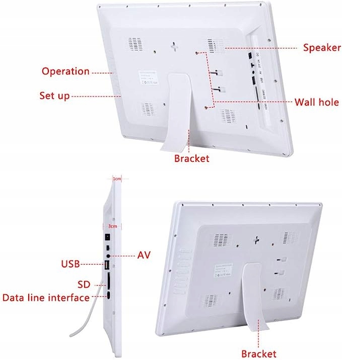 ELEKTRONICZNA CYFROWA FOTO RAMKA NA ZDJĘCIA 17' Model EU Plug