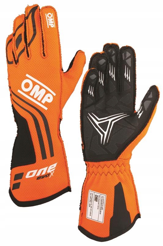 Rukavice Omp One Evo X homologácia Fia 8856-2018 oranžové veľ. Xs