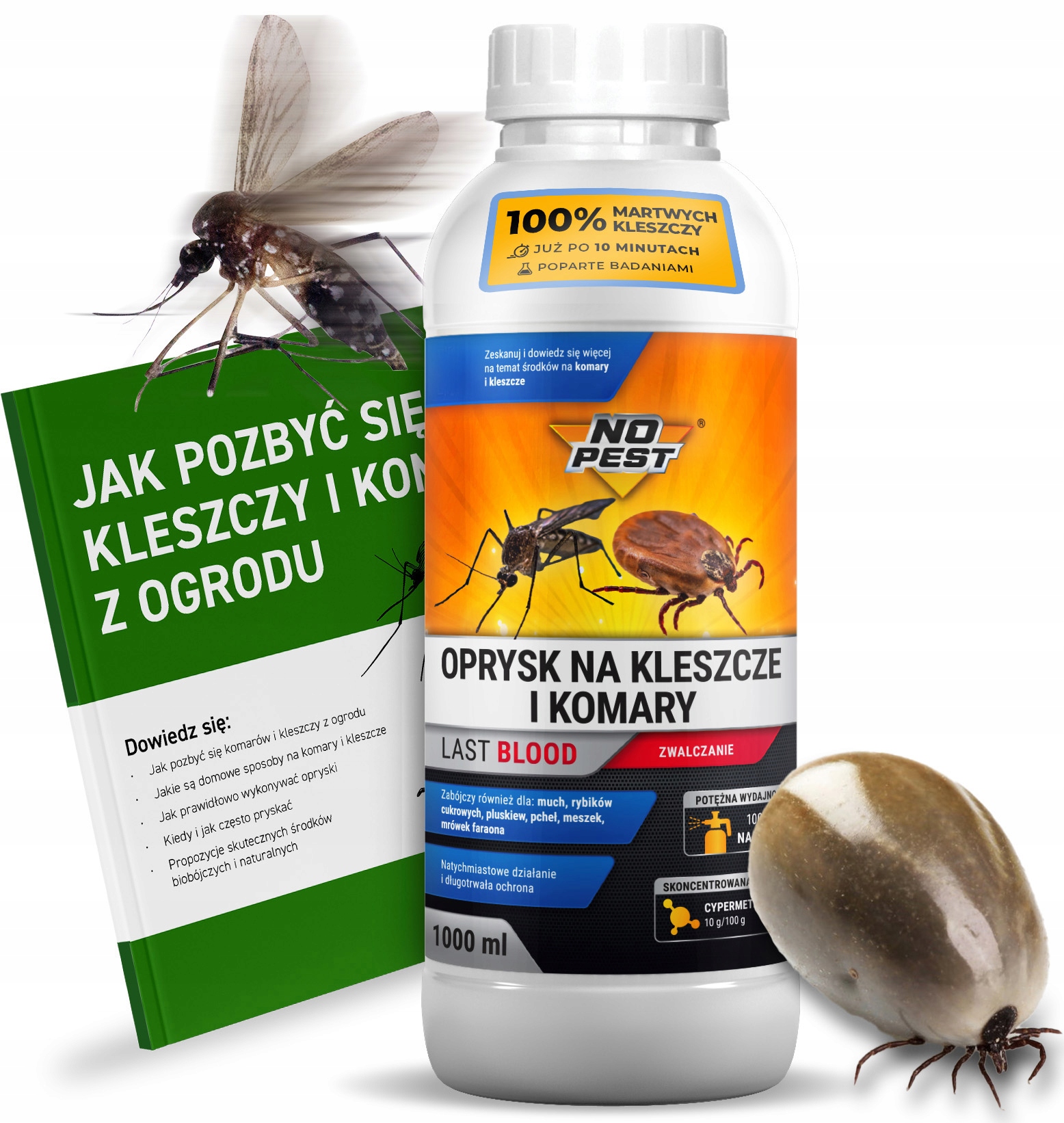 Oprysk Środek Płyn Preparat Na Komary I Kleszcze No Pest 1L Ultra Mocny