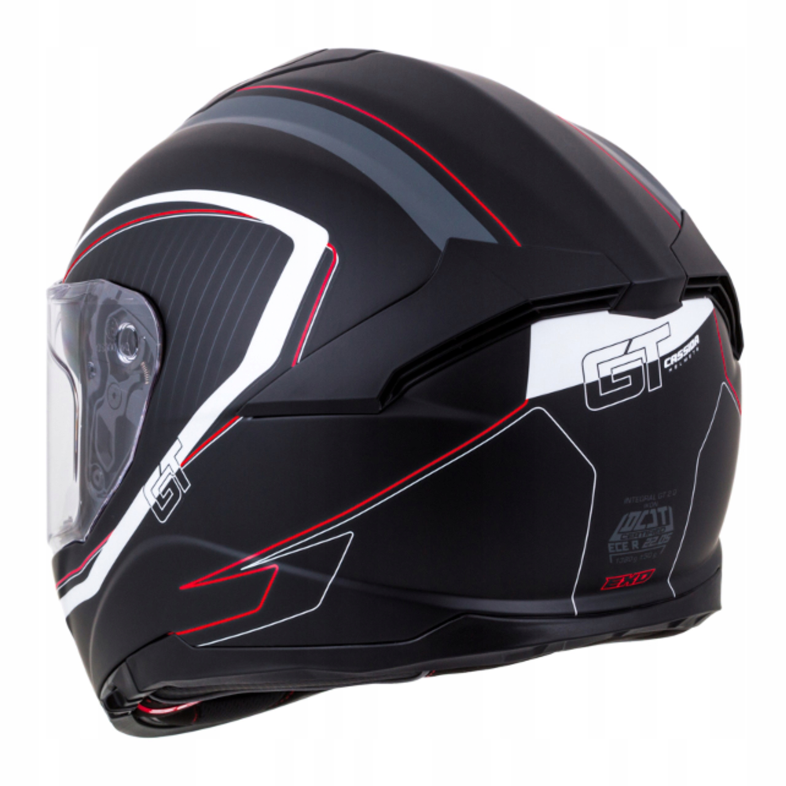 CASSIDA KASK MOTOCYKLOWY RED GT WŁÓKNO + PINLOCK M Typ Integralne / Pełne