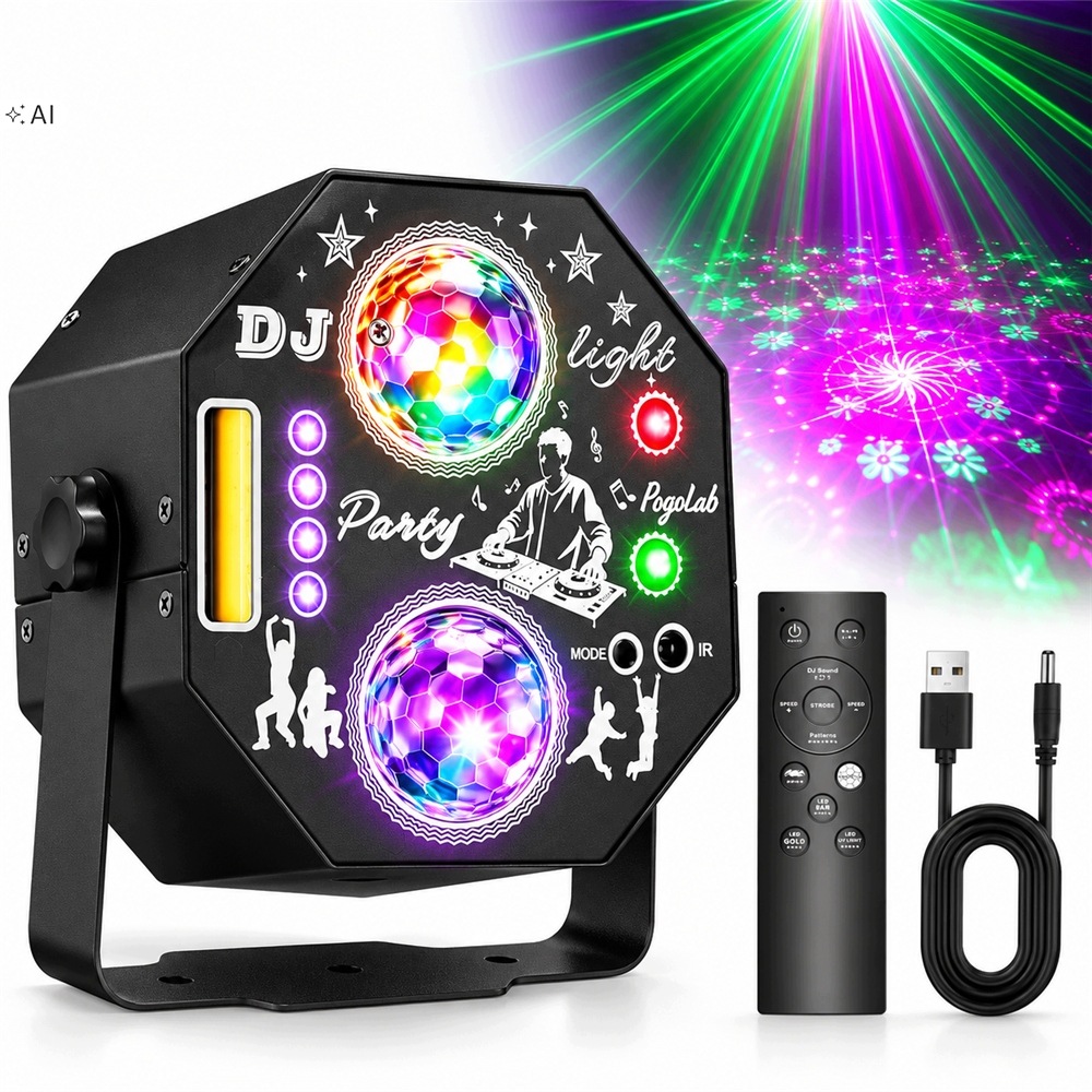 Laser Disco projektor Diskotéková lampa 3D stroboskop párty Lampička