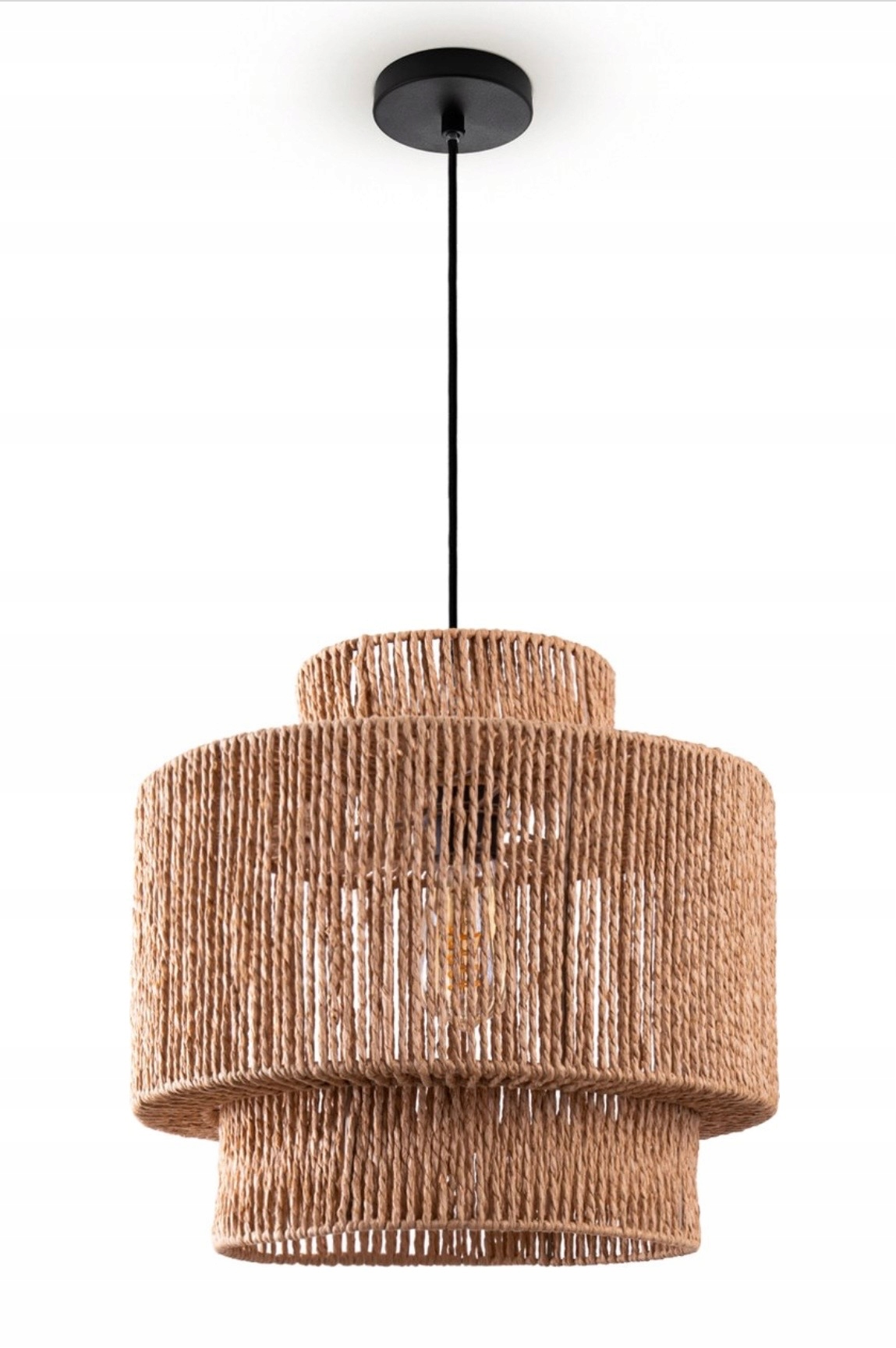 Lampa wisząca Paco Home Hugo PD1 Lupita – boho naturalna plecionka