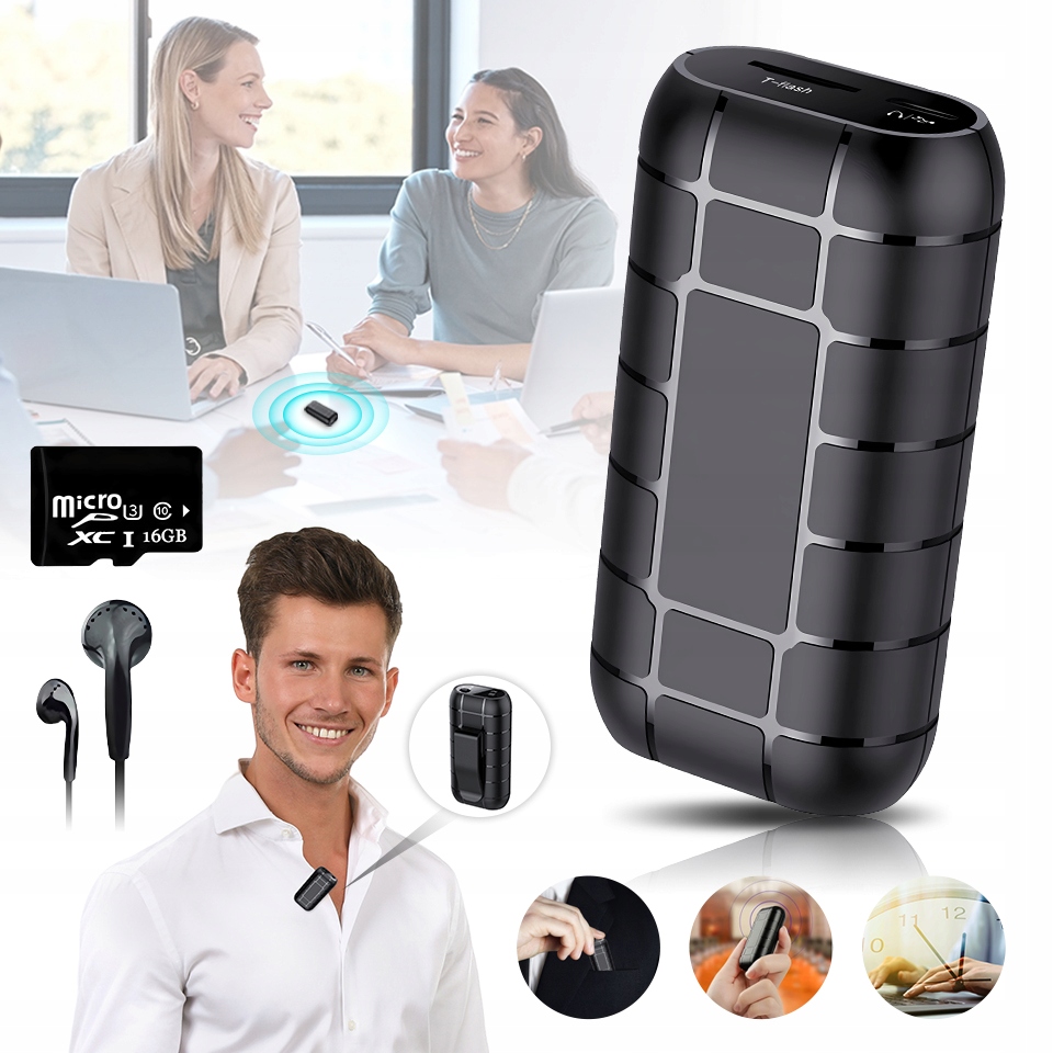 Záznamník zvuku odposlech nejdelší doba nahrávání 500 hodin 20 dní nepřetržitě