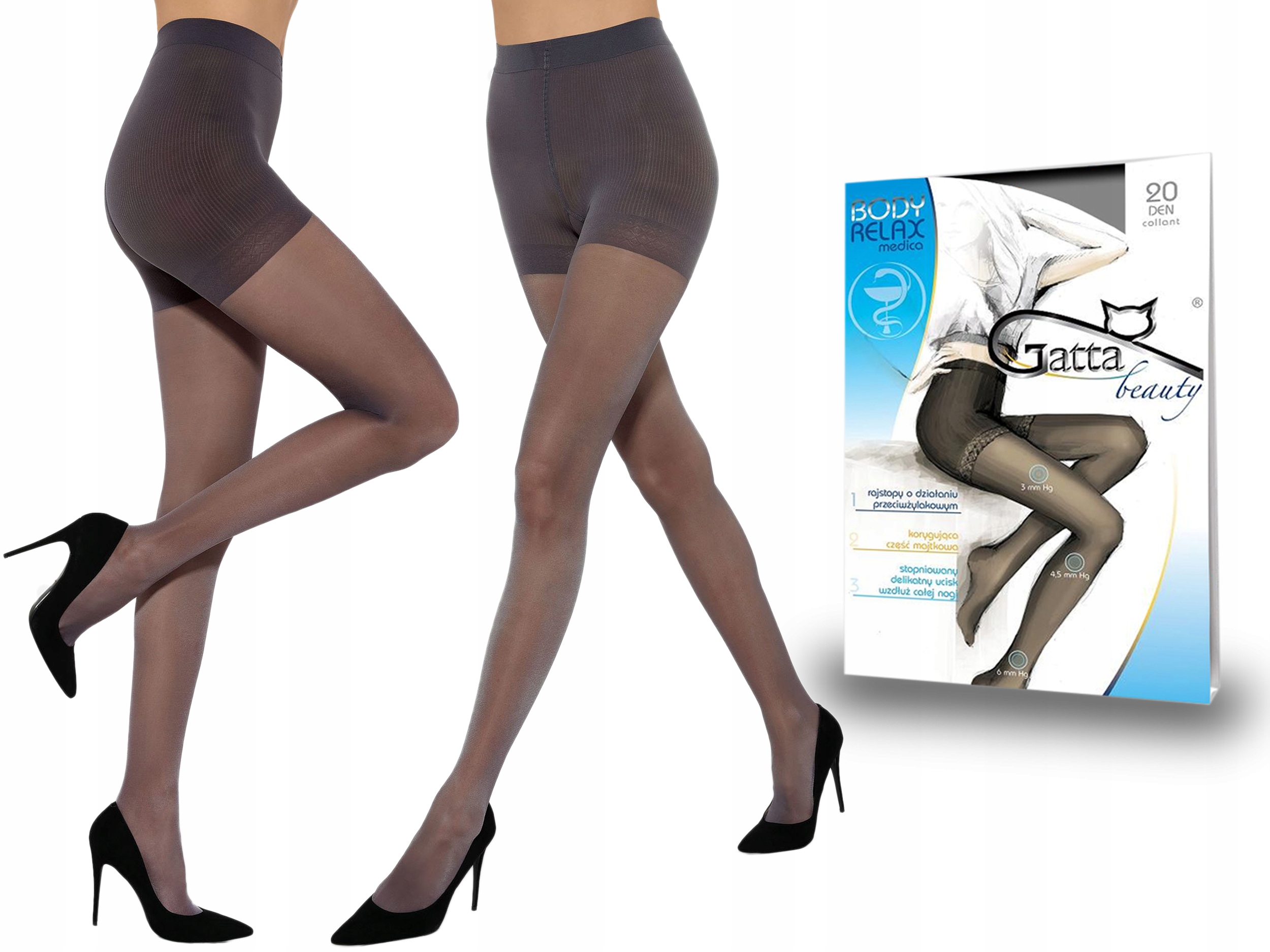 

Gatta rajstopy Body Relax Medica 20 den grafit 3-M