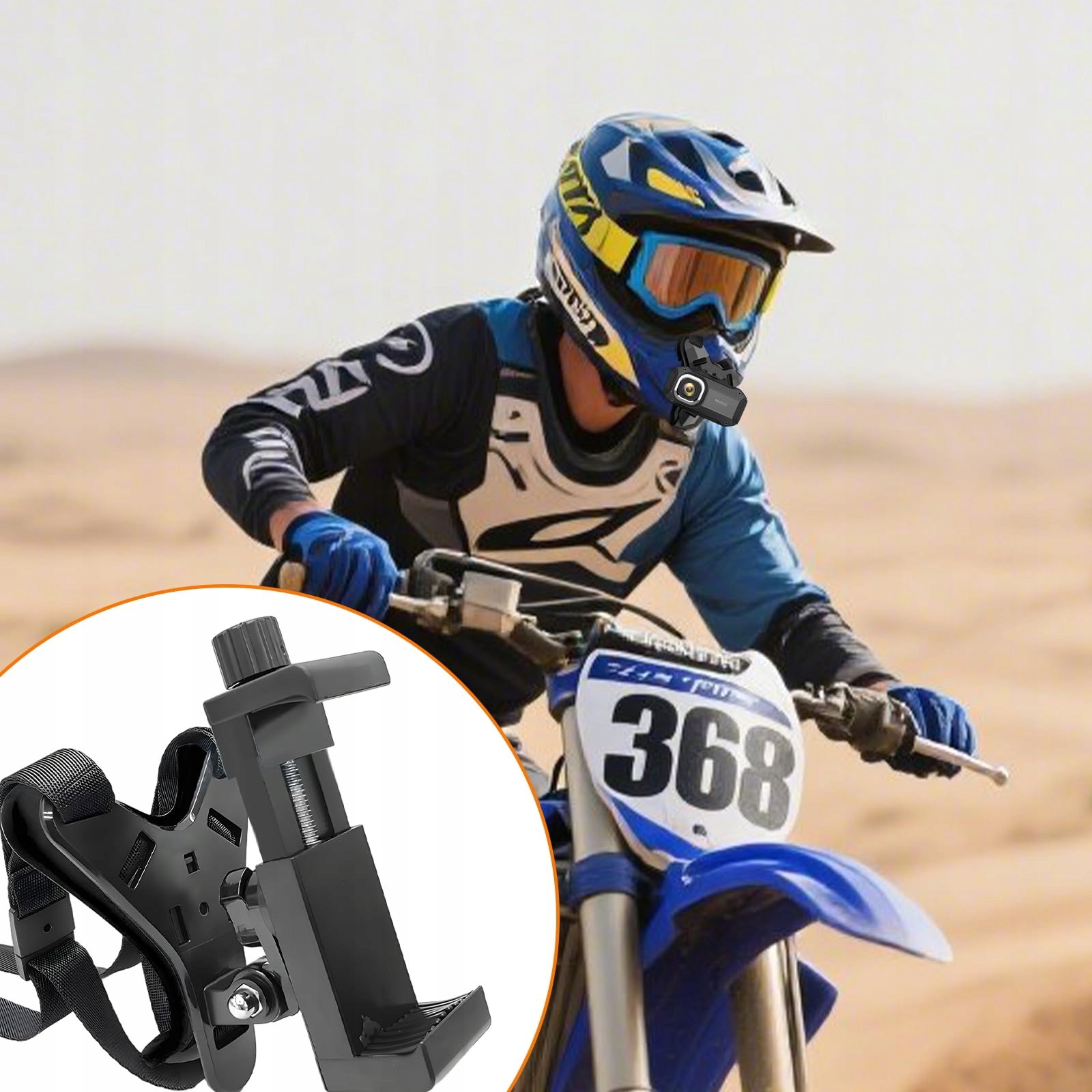 Uchwyt Na Kask Motocyklowy Chin Mount Do GoPro Osmo Action Cam DGMI — miniatura 6