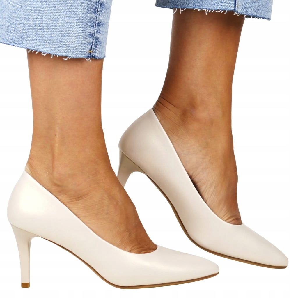 Lodičky Dámské Boty Na Podpatku Béžové Perleťové Nová Barva Lesk