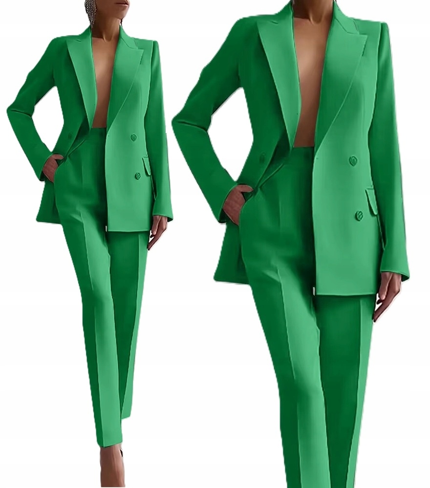 Garnitur damski marynarka i spodnie komplet zestaw zielony