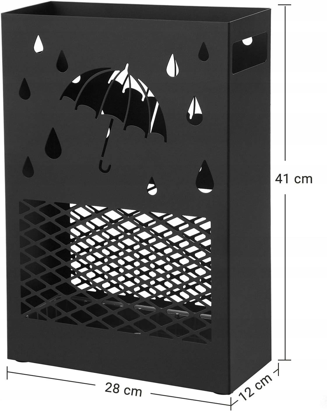 STOJAK NA PARASOLE PARASOLNIK OCIEKACZ 4 HACZYKI NÓŻKI OCHRONNE KORYTARZ Materiał metal