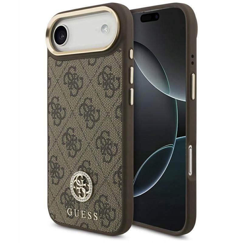 Pouzdro Guess pro iPhone Air Magsafe Originální Saffiano 4G Hnědé Zadní Kryt