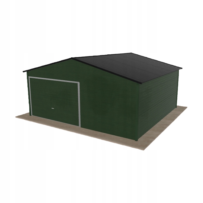 Plechová garáž 5.5x5 m jednopolohová dvouspádová zelená