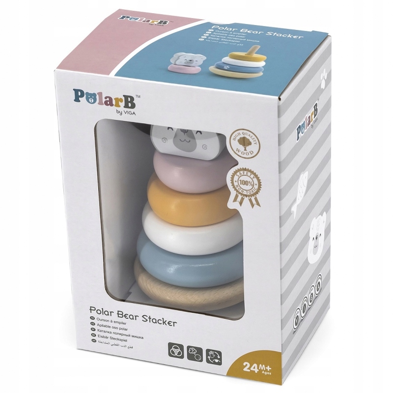 DREWNIANA PIRAMIDKA UKŁADANKA EDUKACYJNA MONTESORI Kod producenta 44005